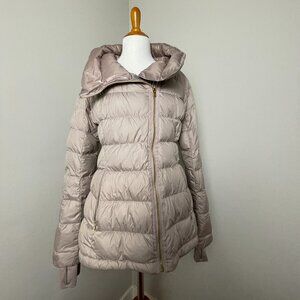 Athleta Women’s Light Lilac Shawl Neck Puffer Jacket Coat